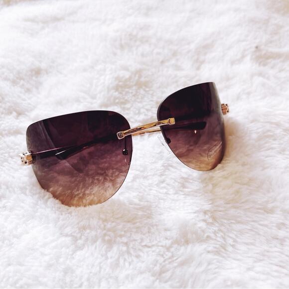 Ophelia Brown Floral Chic Sunglasses - Picture 3 of 10